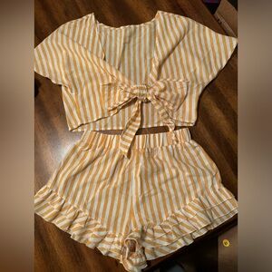 Striped shorts and top set